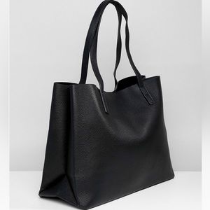 MANGO Faux Leather Shopper Bag